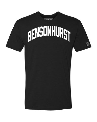 Black Bensonhurst T-shirt with White Reflective Letters
