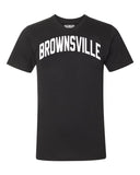 Black Brownsville Brooklyn T-shirt with White Reflective Letters