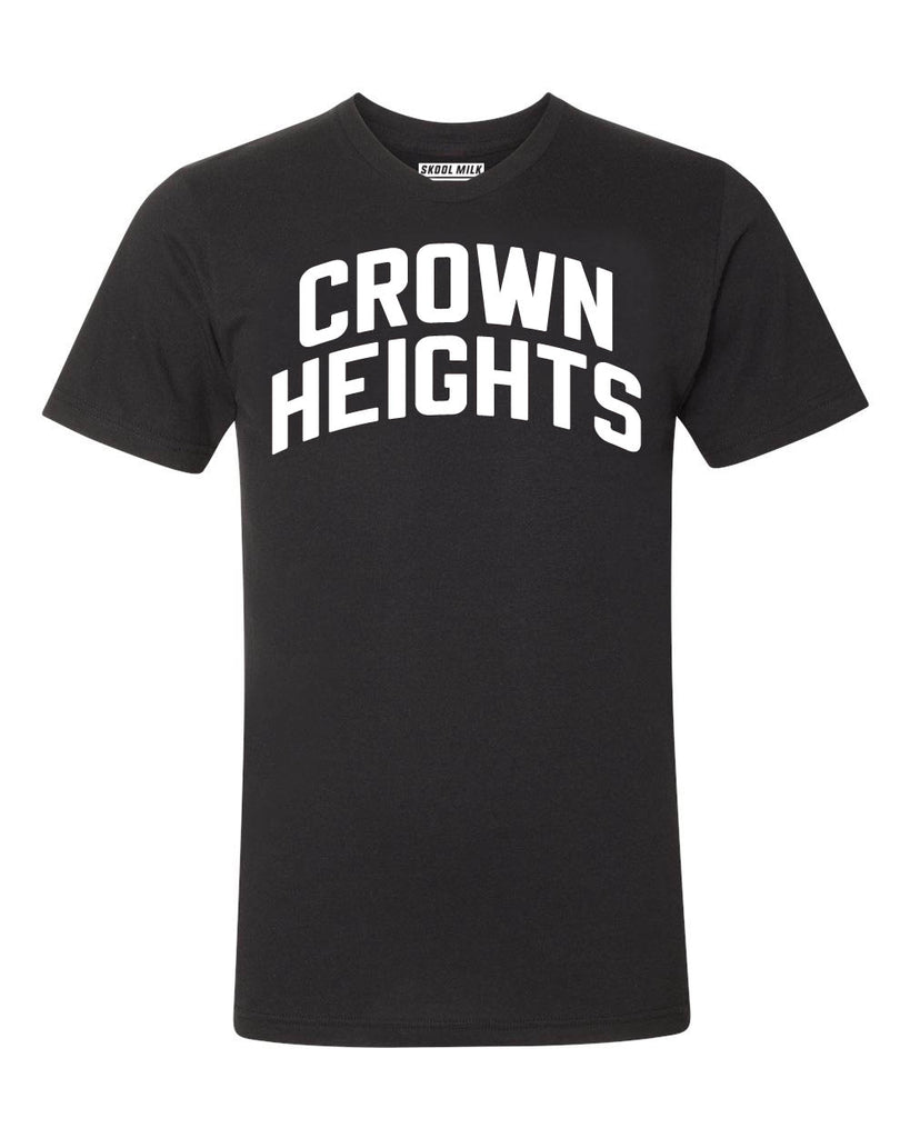 Black Crown Heights Brooklyn T-shirt with White Reflective Letters