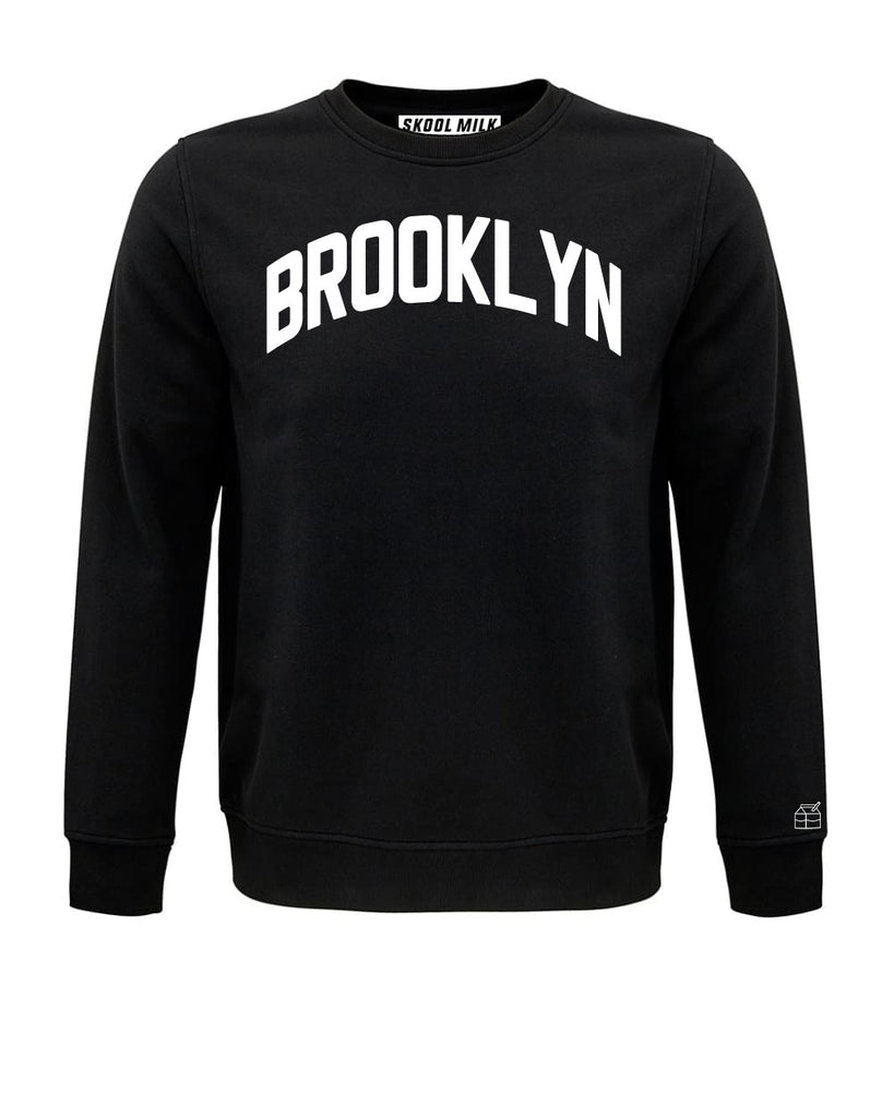 Black Brooklyn Sweatshirt with White Reflective Letters
