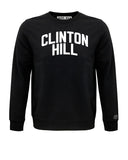 Black Clinton Hill Sweatshirt with White Reflective Letters