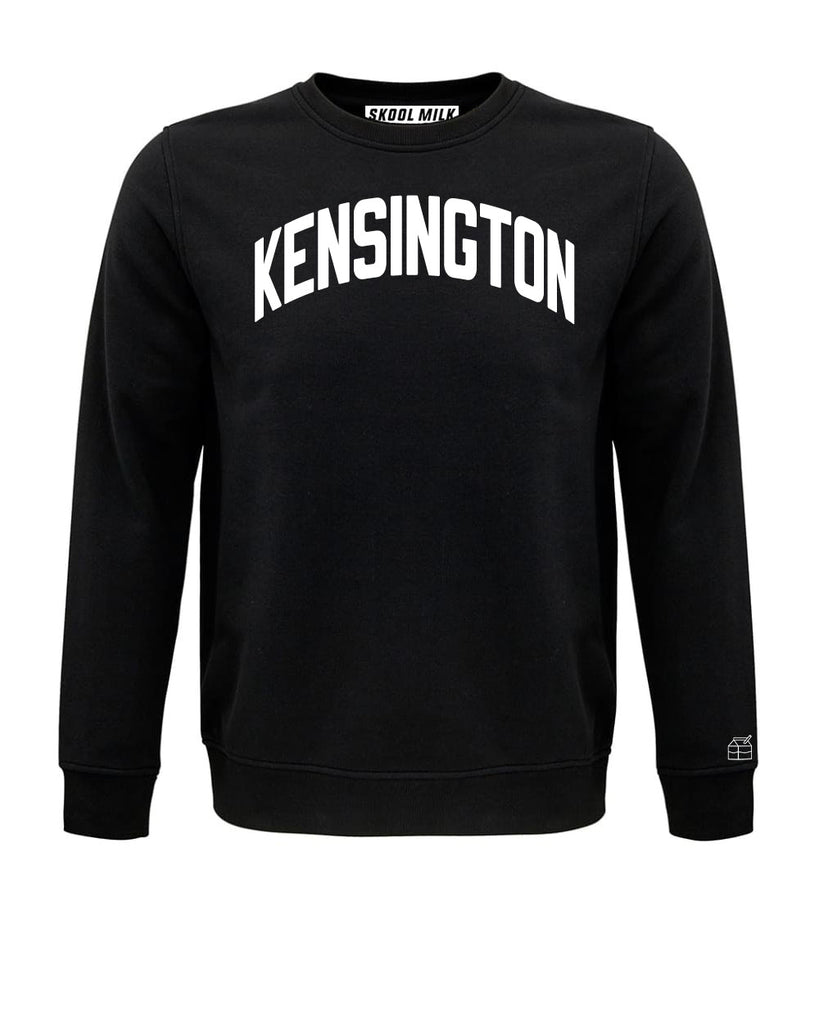 Black Kensington Sweatshirt with White Reflective Letters