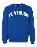 Blue Flatbush Sweatshirt with White Reflective Letters