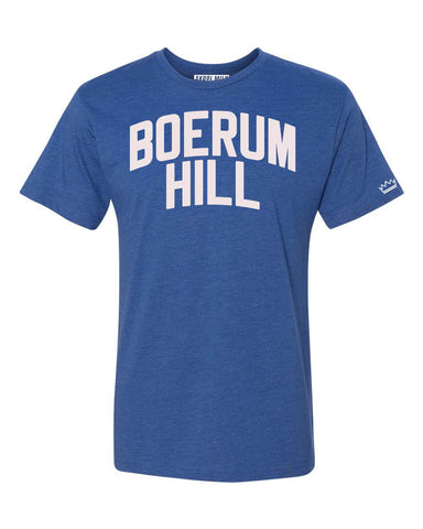 Blue Boerum Hill Brooklyn T-shirt with White Reflective Letters
