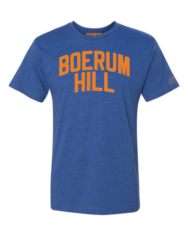 Blue Boerum Hill T-shirt with Knicks Orange Letters