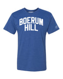 Blue Boerum Hill T-shirt with White Reflective Letters