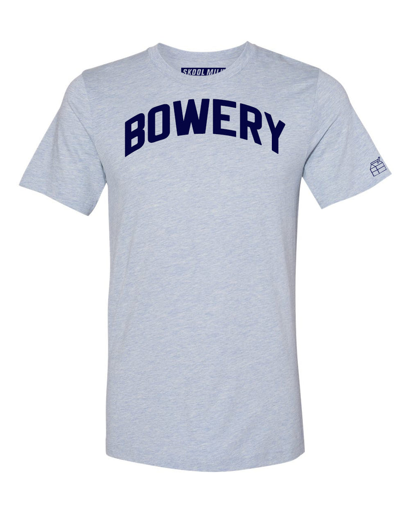 Sky Blue Bowery T-shirt with Blue Letters