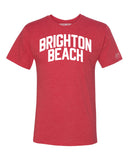 Red Brighton Beach T-shirt with White Reflective Letters