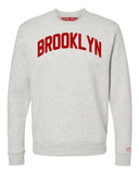 Oatmeal Brooklyn Sweatshirt w/ Red Velvet Letters