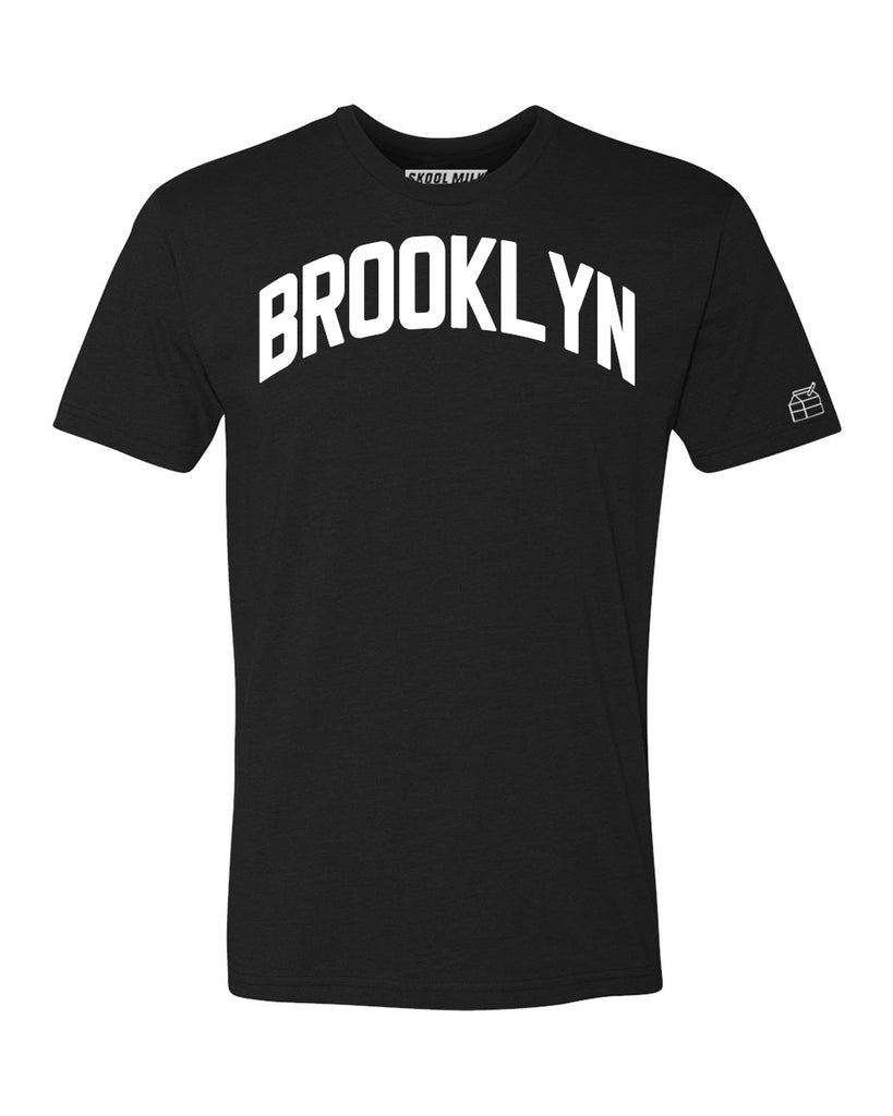 Black Brooklyn T-shirt with White Reflective Letters
