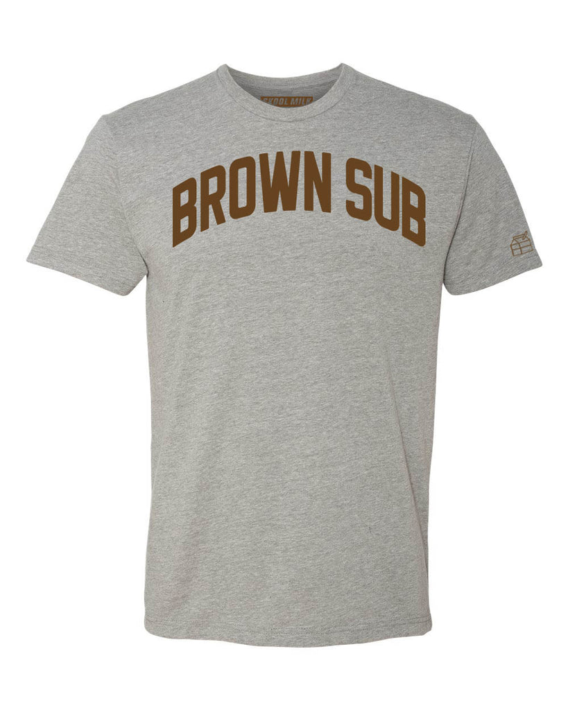 Grey Brown Sub(Brownsville) Miami T-shirt w/ Brown Velvet Letters