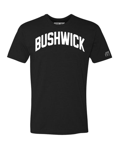 Black Bushwick T-shirt with White Reflective Letters