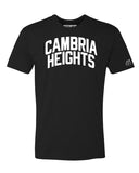 Black Cambria Heights T-shirt with White Reflective Letters