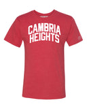 Red Cambria Heights T-shirt with White Reflective Letters