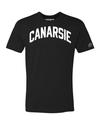 Black Canarsie T-shirt with White Reflective Letters