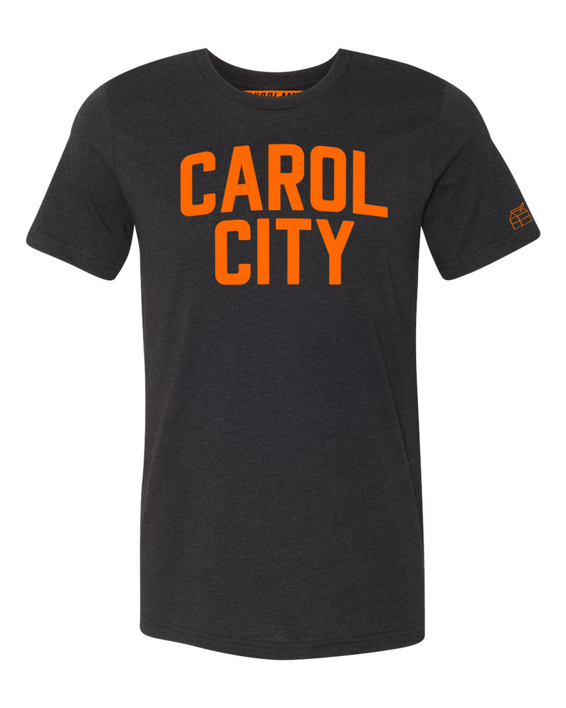 Black Carol City Miami T-shirt w/ Orange Reflective Letters
