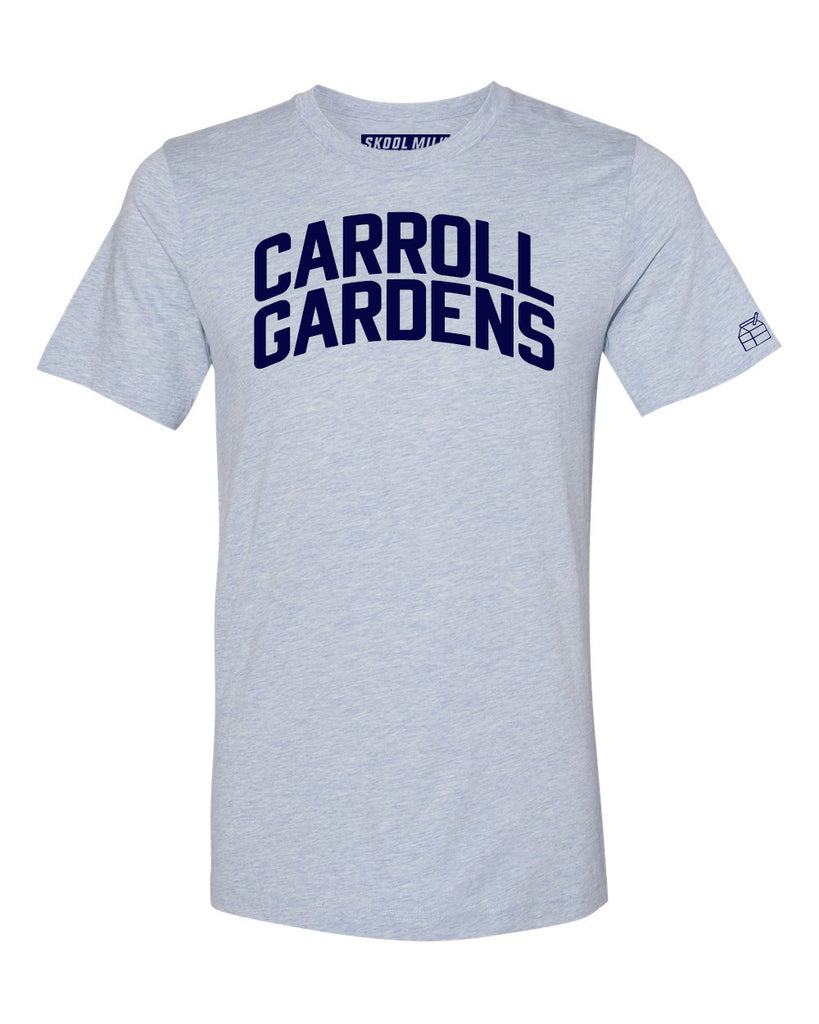 Sky Blue Carroll Gardens T-shirt with Blue Letters
