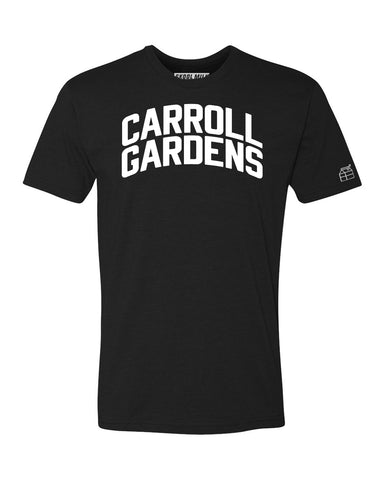Black Carroll Gardens T-shirt with White Reflective Letters