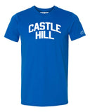 Blue Castle Hill T-shirt with White Reflective Letters
