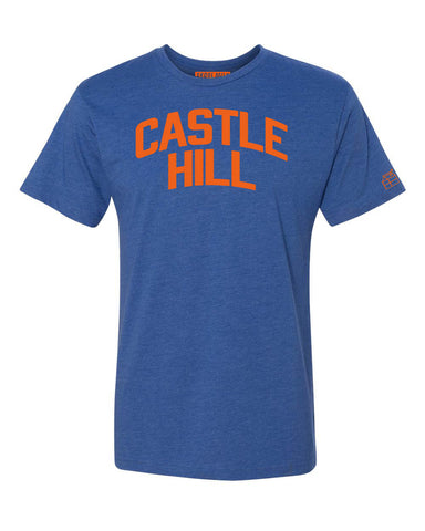 Blue Castle Hill T-shirt with Knicks Orange Letters