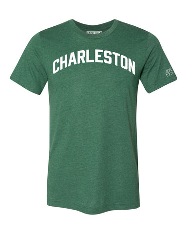 Green Charleston T-shirt with White Reflective Letters