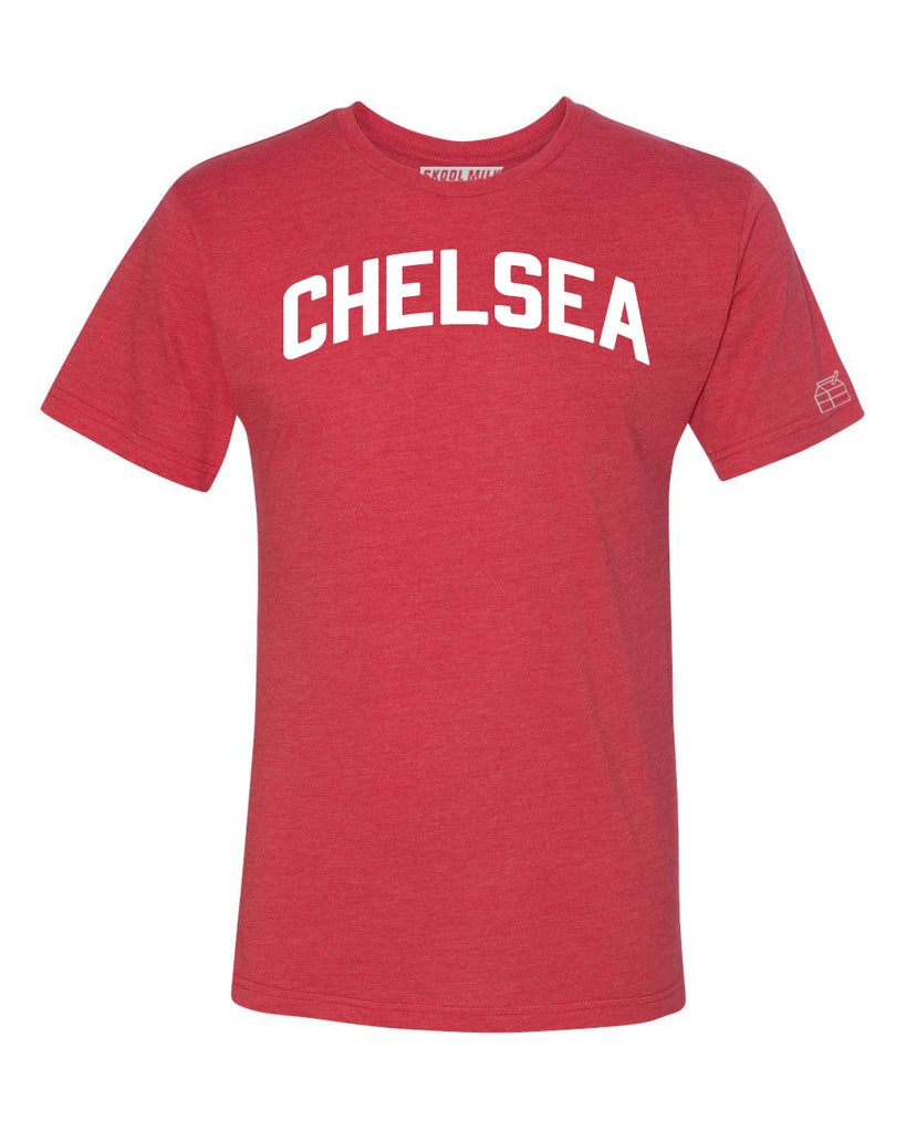 Red Chelsea T-shirt with White Reflective Letters