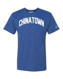 Blue Chinatown T-shirt with White Reflective Letters