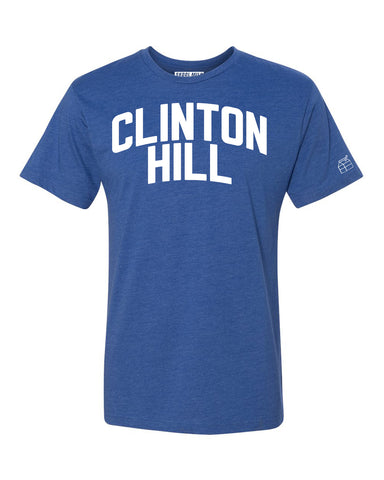 Blue Clinton Hill T-shirt with White Reflective Letters