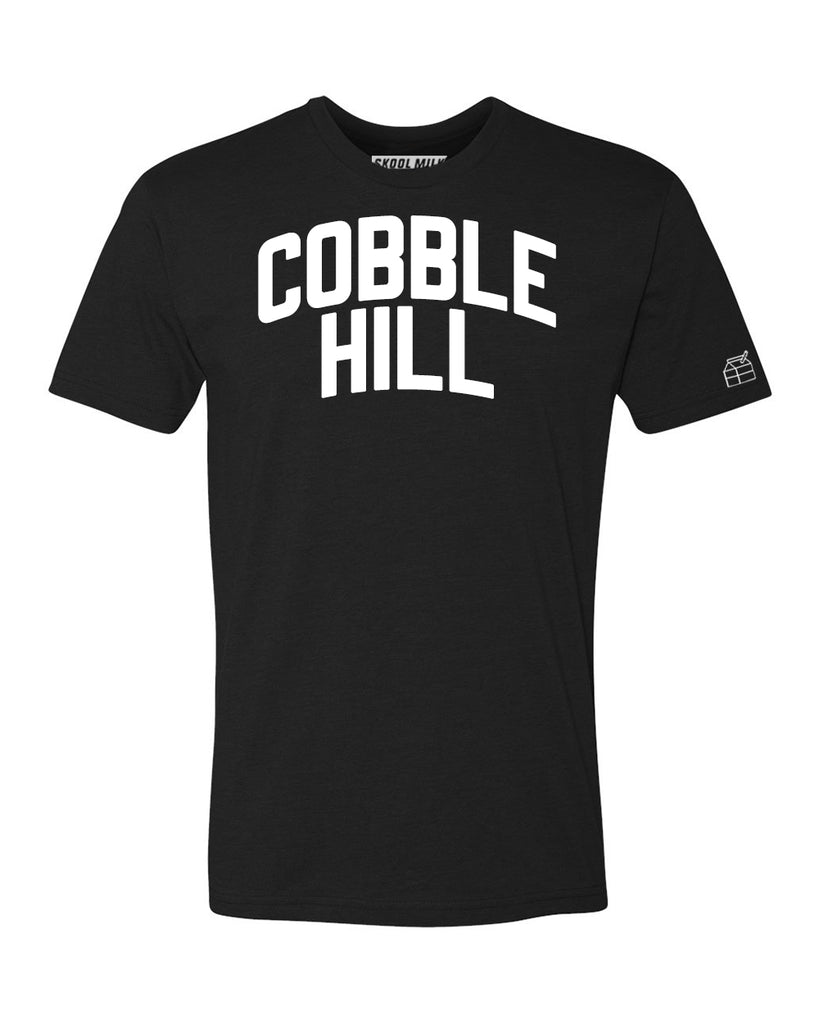 Black Cobble Hill T-shirt with White Reflective Letters