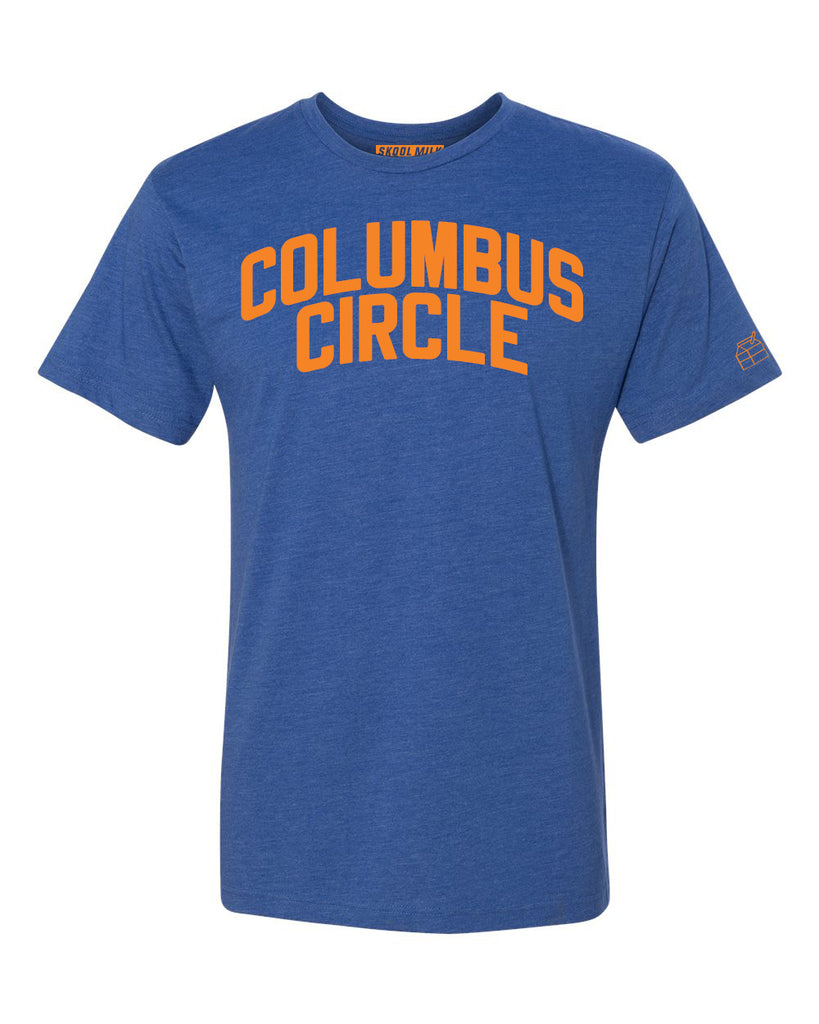 Blue Columbus Circle T-shirt with Knicks Orange Letters