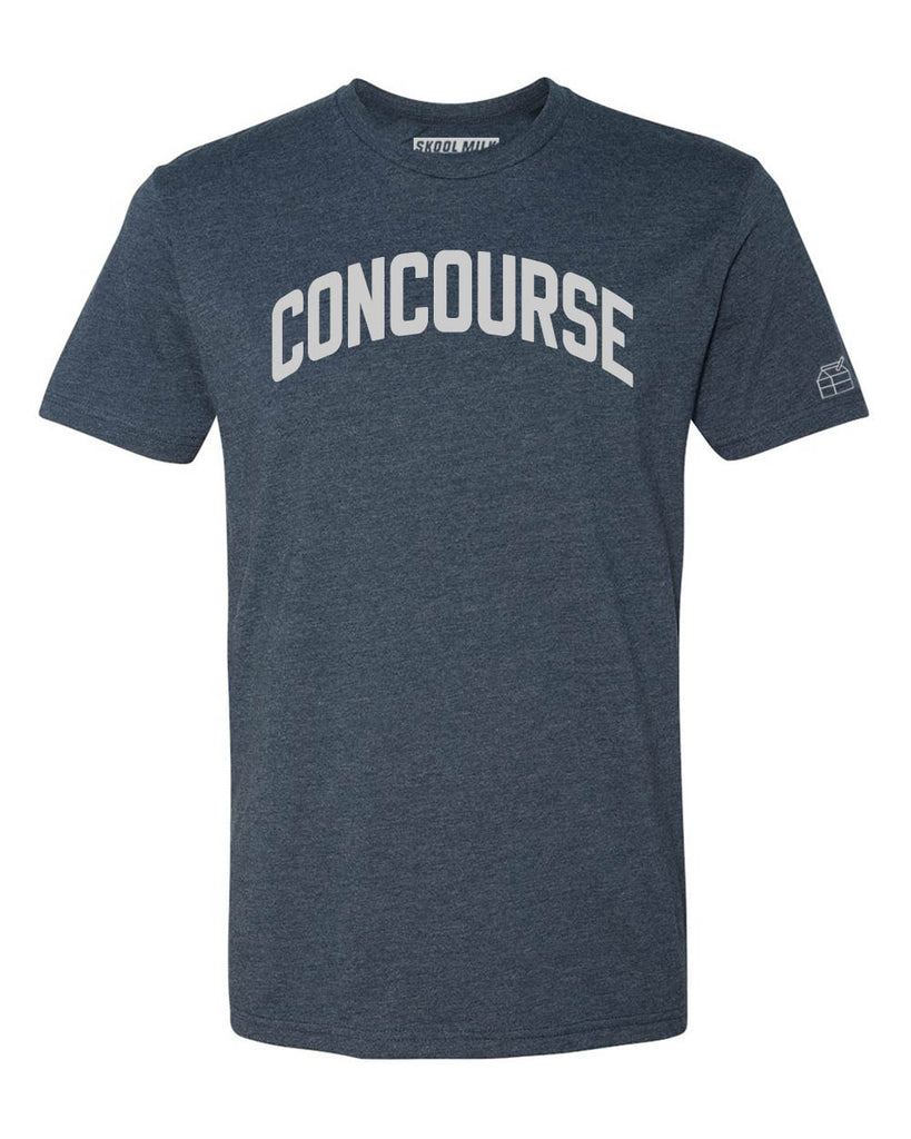 Navy Blue Concourse T-Shirt with Silver Letters
