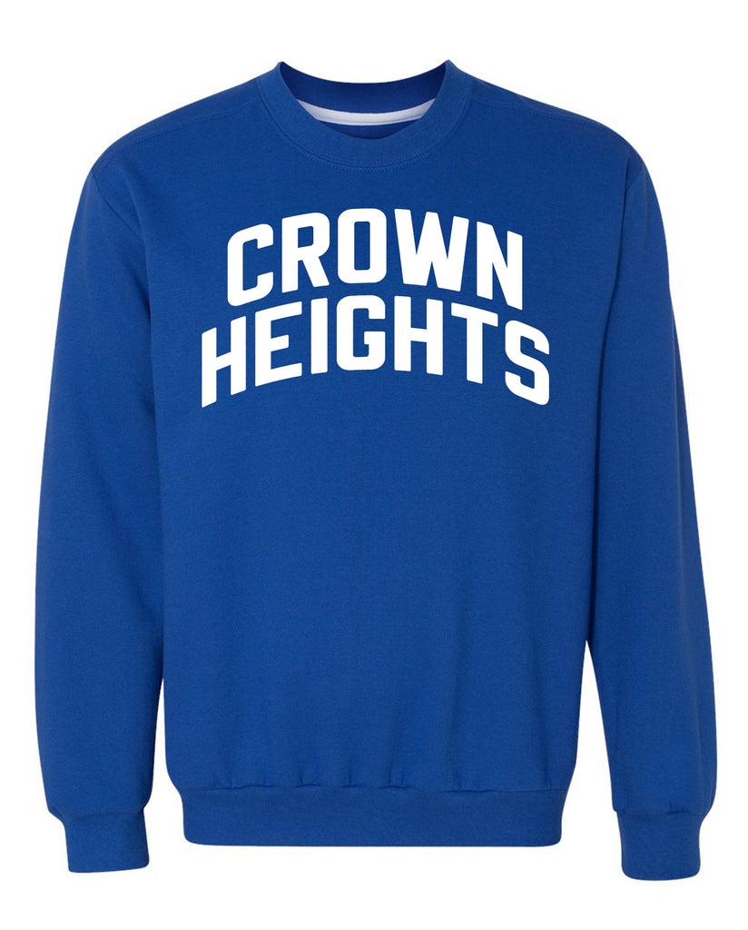 Blue Crown Heights Sweatshirt with White Reflective Letters