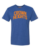 Blue Crown Heights T-shirt with Knicks Orange Letters