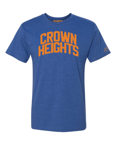 Blue Crown Heights T-shirt with Knicks Orange Letters