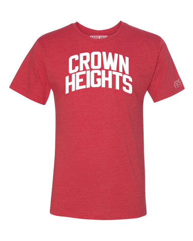 Red Crown Heights T-shirt with White Reflective Letters