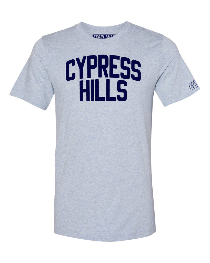 Sky Blue Cypress Hills T-shirt with Blue Letters