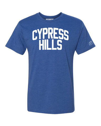 Blue Cypress Hills T-shirt with White Reflective Letters