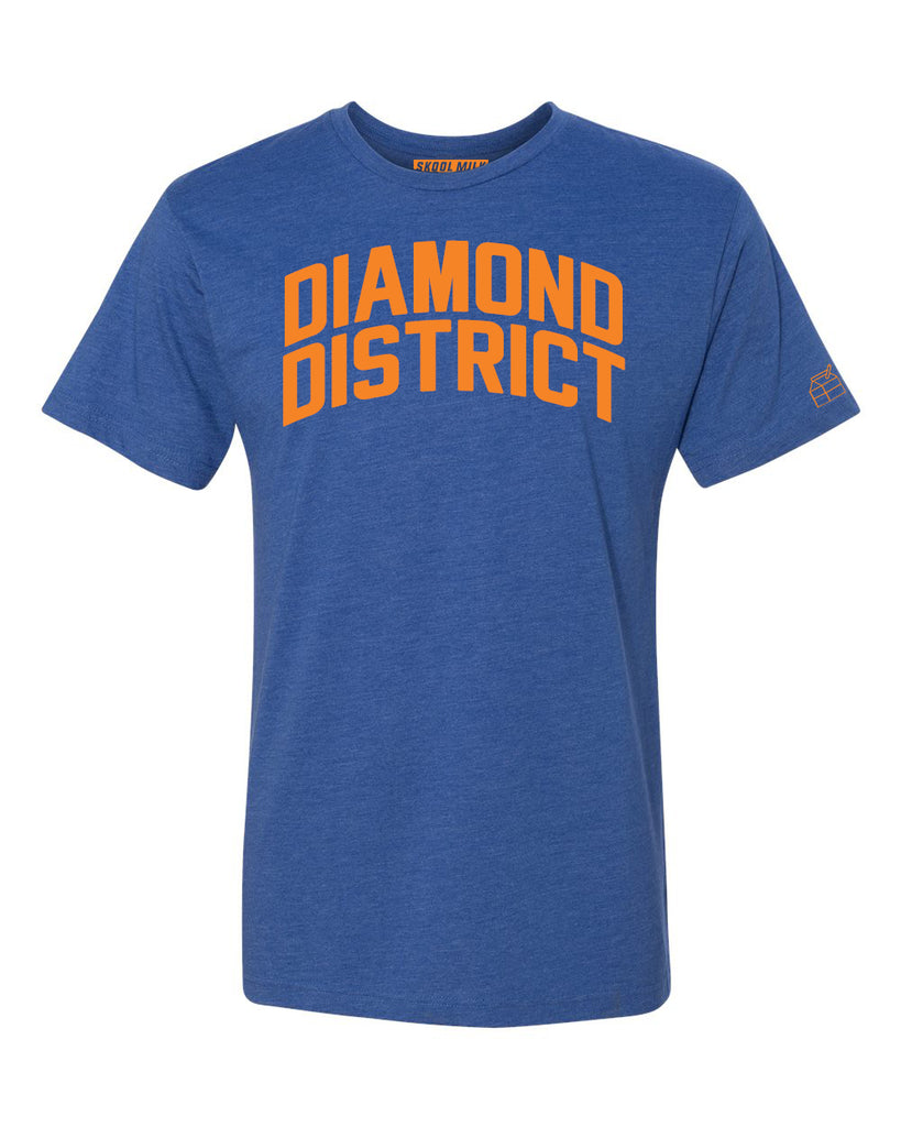 Blue Diamond District  T-shirt with Knicks Orange Letters