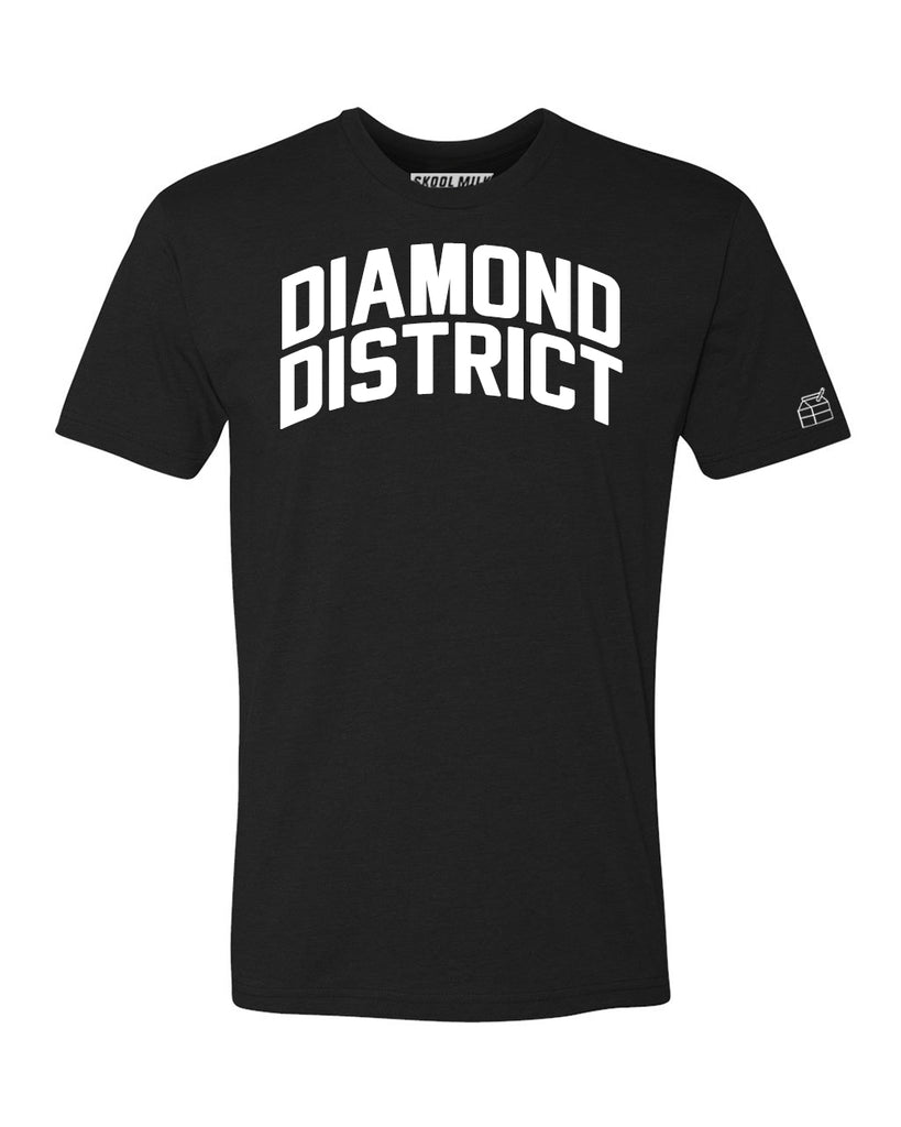 Black Diamond District  T-shirt with White Reflective Letters