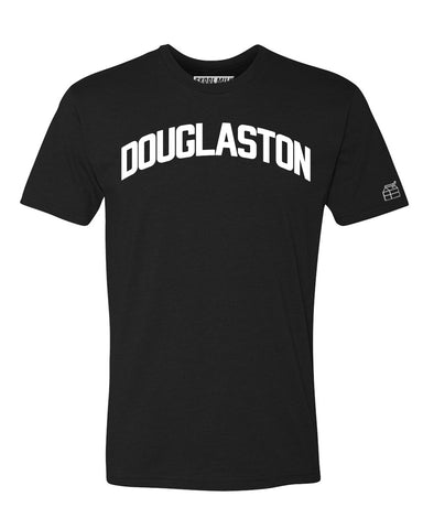 Black Douglaston T-shirt with White Reflective Letters
