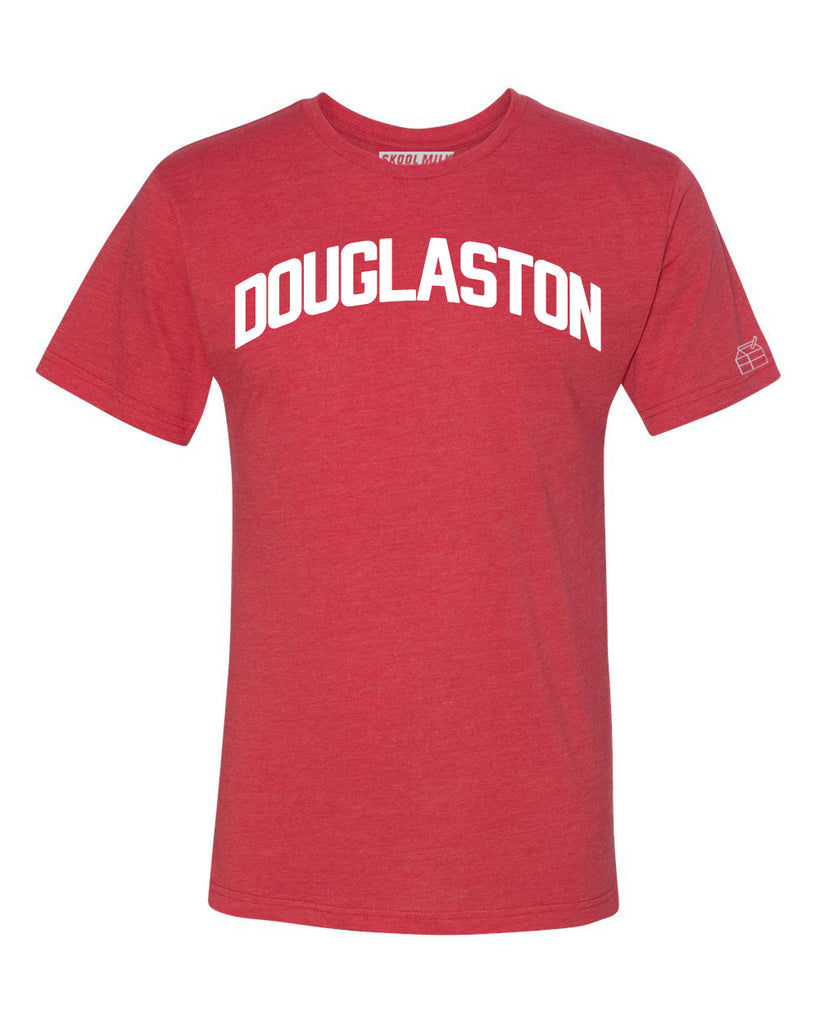 Red Douglaston T-shirt with White Reflective Letters