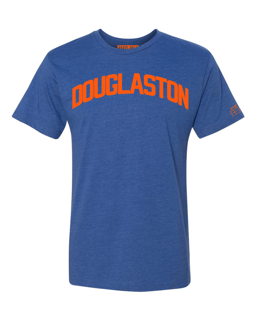 Blue Douglaston T-shirt with White Reflective Letters