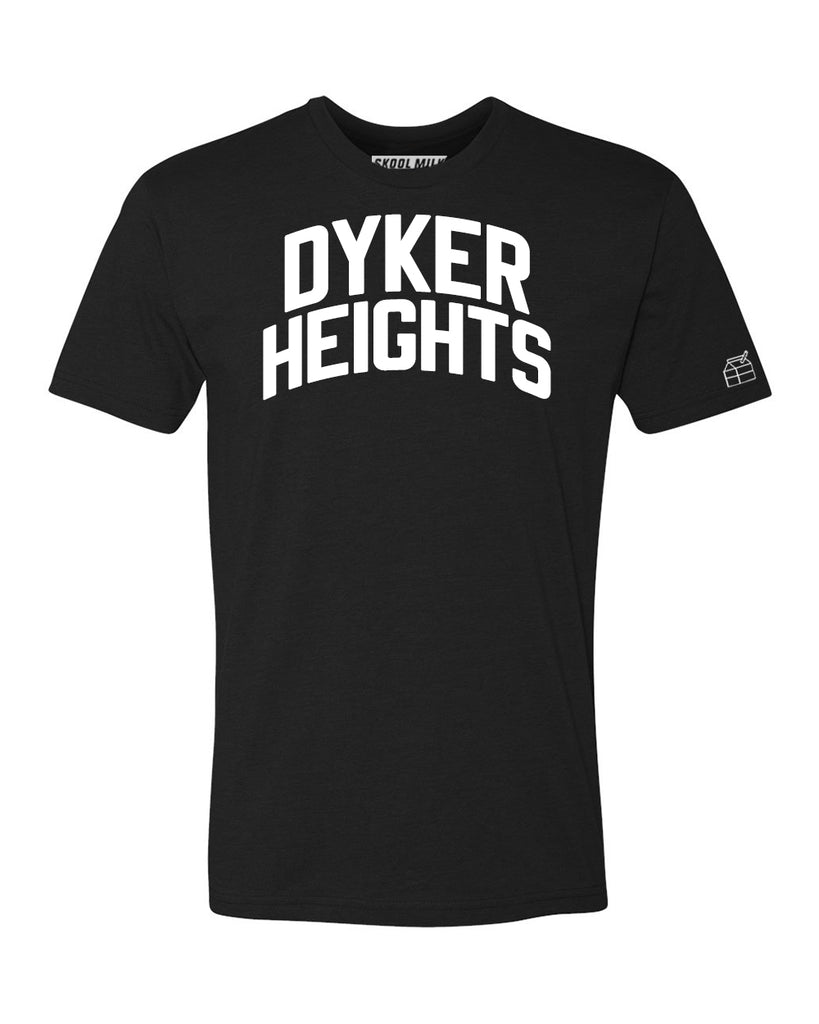 Black Dyker Heights T-shirt with White Reflective Letters