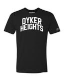 Black Dyker Heights T-shirt with White Reflective Letters