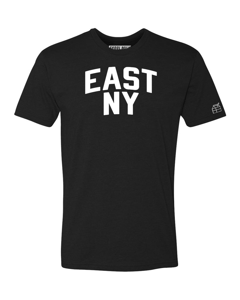 Black East NY T-shirt with White Reflective Letters