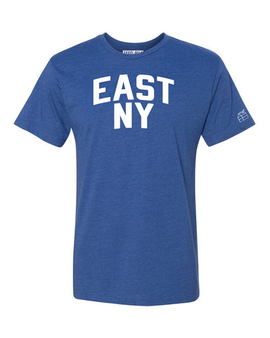 Blue East NY T-shirt with White Reflective Letters