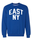 Blue East New York Sweatshirt with White Reflective Letters