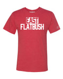 Red East Flatbush T-shirt with White Reflective Letters