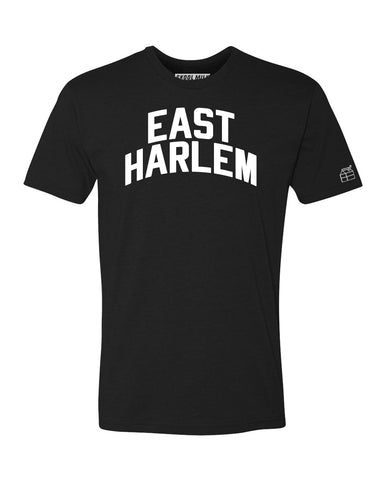 Black East Harlem T-shirt with White Reflective Letters