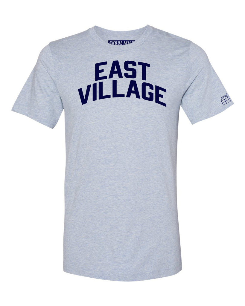 Sky Blue East Village T-shirt with Blue Letters
